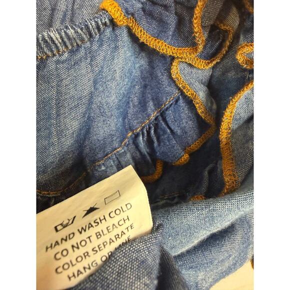 Noble U Denim Off the Shoulder Cowgirl Country Top Size LG - Picture 3 of 8